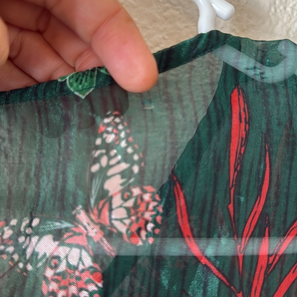 NWT Anthropologie Bhanuni Jyoti Tiered Short Sleeve Maxi Floral Tropical Dress - Picture 16 of 16